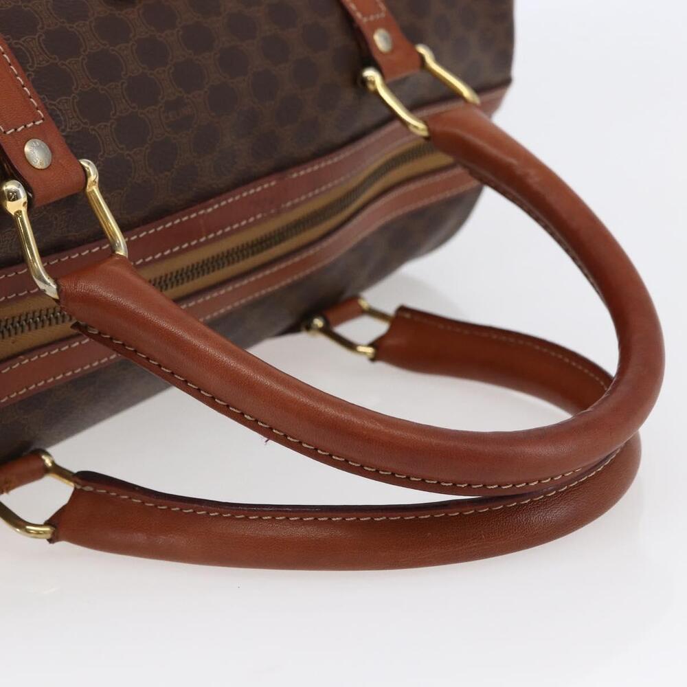 CELINE Macadam Canvas Mini Boston Bag PVC Leather Brown Auth ki6058 - Picture 7 of 16